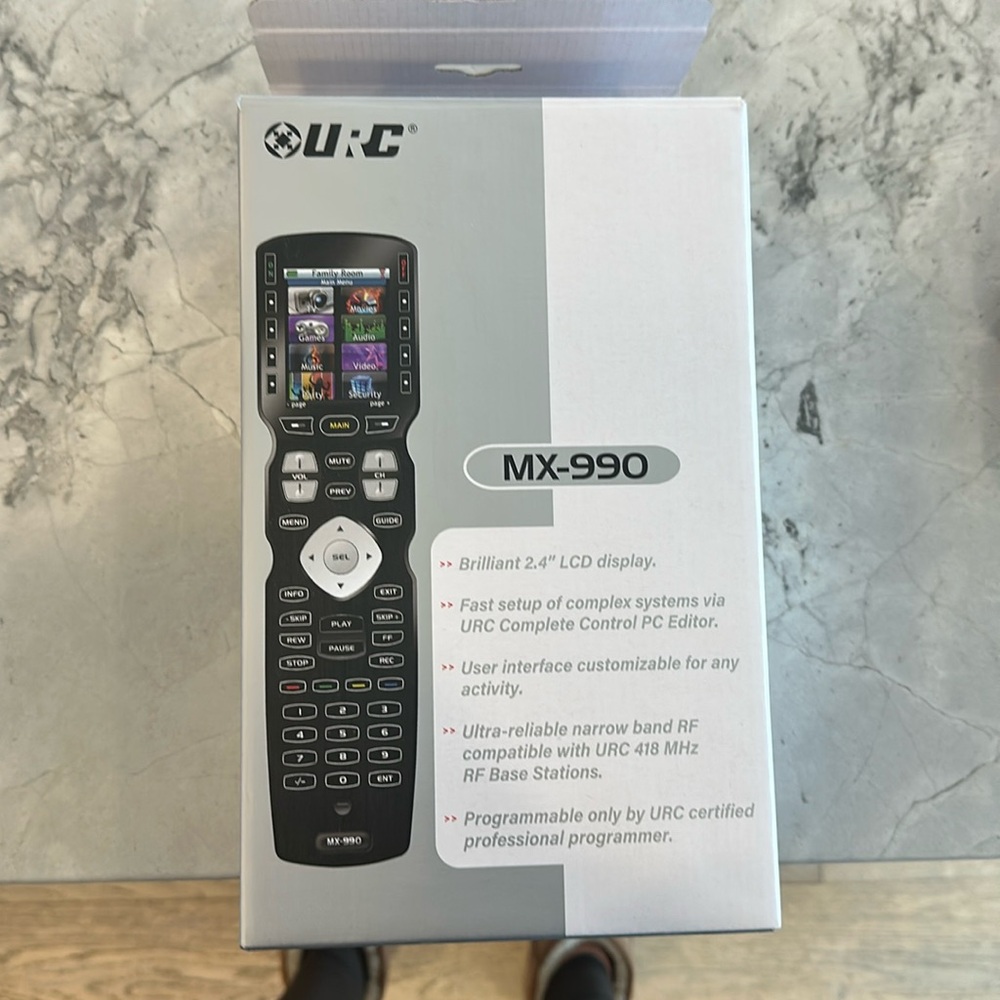 In box Mx 990 universal remote